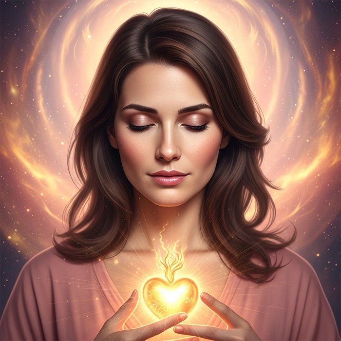 Imagem conceitual do amor como emoção elevada, com menção aos efeitos de ocitocina, serotonina e dopamina que harmonizam corpo e mente.